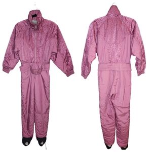 Vintage Snuggler Pink Tess Snowsuit. Women's size 6.